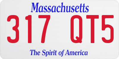 MA license plate 317QT5