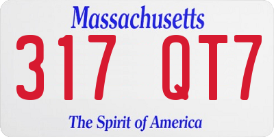 MA license plate 317QT7
