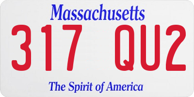 MA license plate 317QU2
