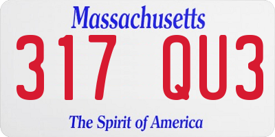 MA license plate 317QU3