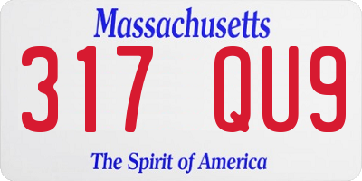 MA license plate 317QU9