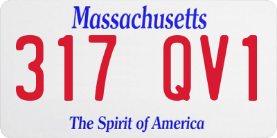 MA license plate 317QV1