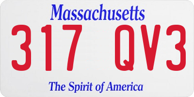 MA license plate 317QV3