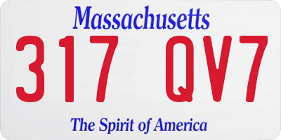 MA license plate 317QV7