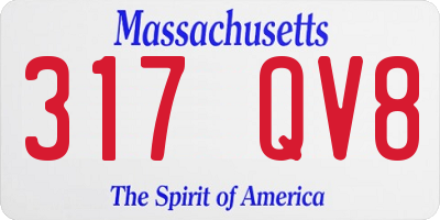 MA license plate 317QV8