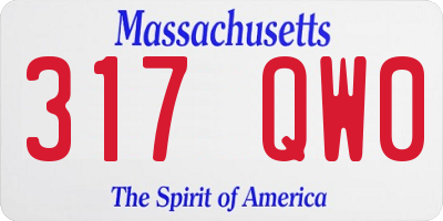 MA license plate 317QW0