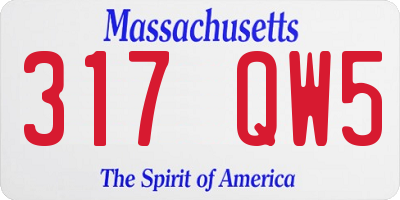 MA license plate 317QW5