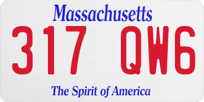 MA license plate 317QW6