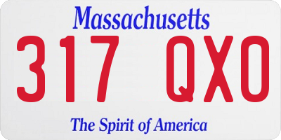 MA license plate 317QX0