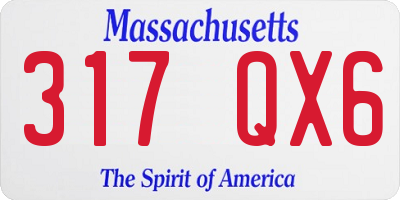 MA license plate 317QX6