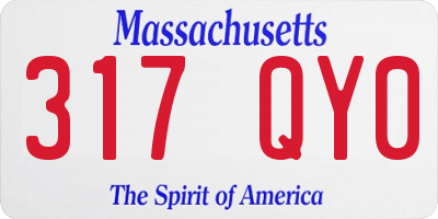 MA license plate 317QY0
