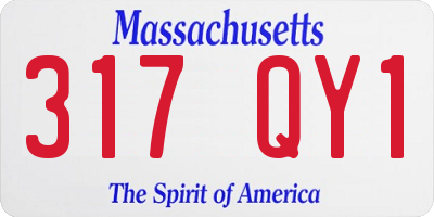 MA license plate 317QY1