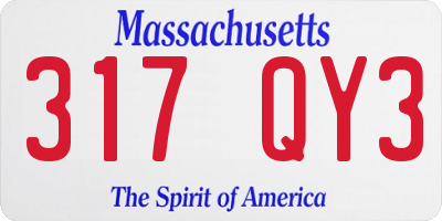 MA license plate 317QY3