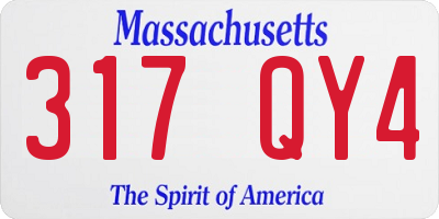MA license plate 317QY4