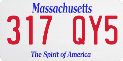 MA license plate 317QY5
