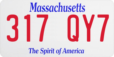 MA license plate 317QY7