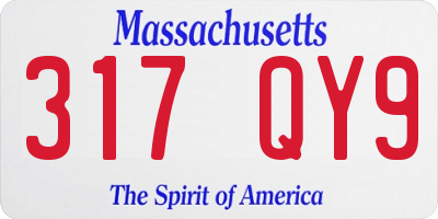 MA license plate 317QY9