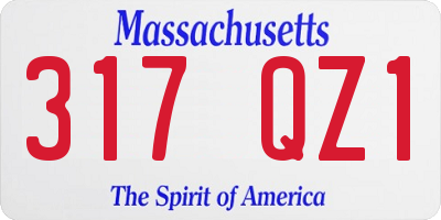 MA license plate 317QZ1
