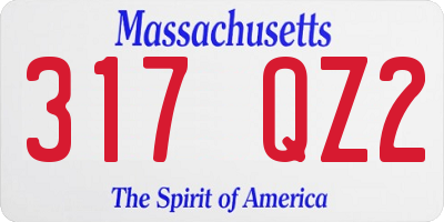 MA license plate 317QZ2