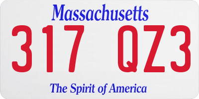 MA license plate 317QZ3