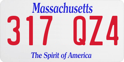 MA license plate 317QZ4