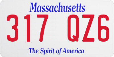 MA license plate 317QZ6