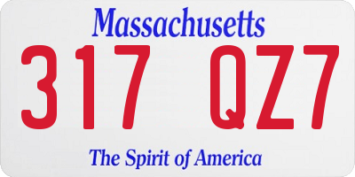 MA license plate 317QZ7