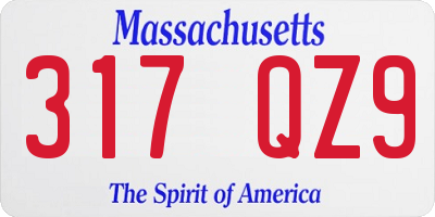 MA license plate 317QZ9