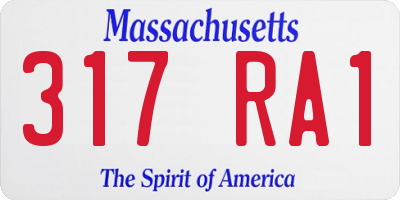 MA license plate 317RA1