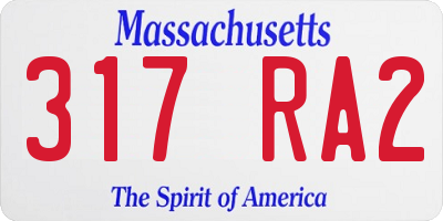 MA license plate 317RA2