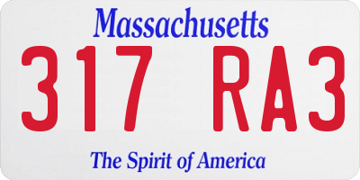 MA license plate 317RA3