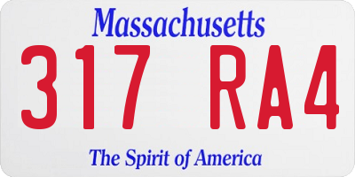 MA license plate 317RA4