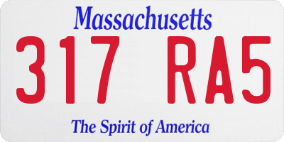 MA license plate 317RA5