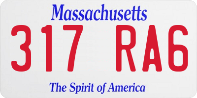 MA license plate 317RA6