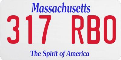 MA license plate 317RB0