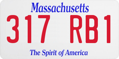 MA license plate 317RB1