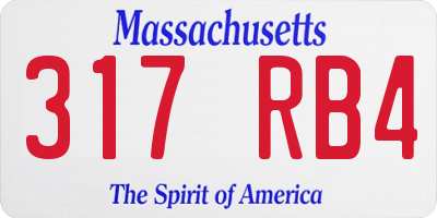 MA license plate 317RB4