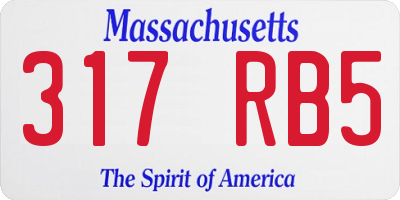 MA license plate 317RB5