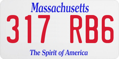 MA license plate 317RB6