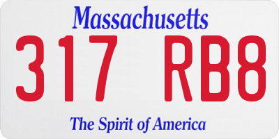 MA license plate 317RB8