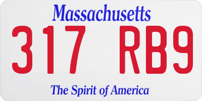 MA license plate 317RB9