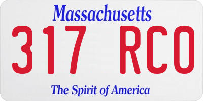 MA license plate 317RC0