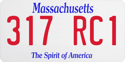 MA license plate 317RC1