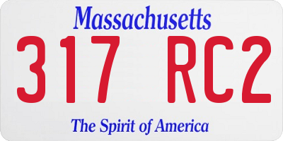 MA license plate 317RC2