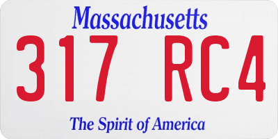 MA license plate 317RC4