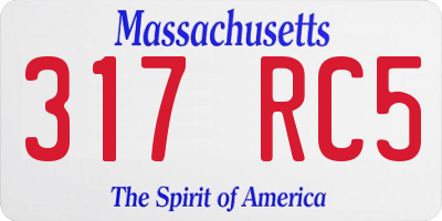 MA license plate 317RC5