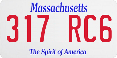 MA license plate 317RC6