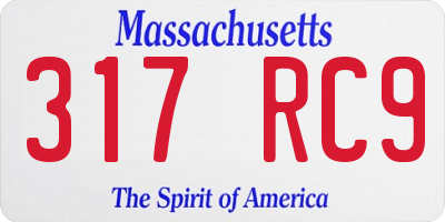 MA license plate 317RC9