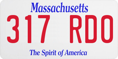 MA license plate 317RD0