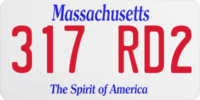 MA license plate 317RD2